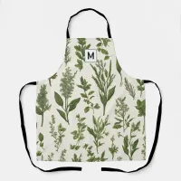 Green Plants Patterned Gardening Themed Gardener's Apron