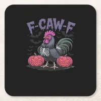F Caw F Funny Chicken Classic Simple Clean Style Square Paper Coaster