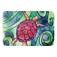 Sea Turtle Bright Tropical  Bath Mat