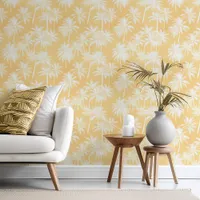 Hawaiian Palm Tree Silhouette Pattern Gold ID1093 Wallpaper