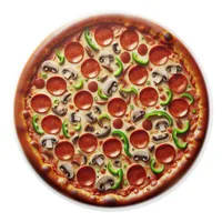 Mushroom, Green Peppers and Pepperoni Pizza Ceramic Knob