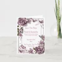 Elegant Mauve Frame Template Wedding Invitation