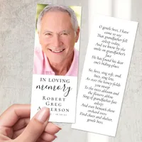 In Loving Memory Photo Calligraphy Funeral Bookmarks