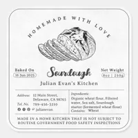 Simple Black & White Sourdough Cottage Law Label