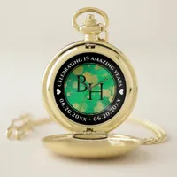 Elegant 19th Jade Wedding Anniversary Celebration Pocket Watch