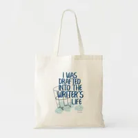 Drafted Writers Life Book Author Design Tote Bag