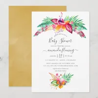 Watercolor Tropical Summer Beach Baby Shower Invitation