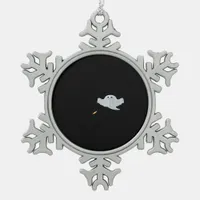 Eat Drink And Be Scary Halloween Trendy Casual Snowflake Pewter Christmas Ornament