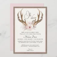 Blush Pink Rustic Baby Shower Invitation – Boho Fl