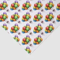 Colorful Birthday Party Balloons Bouquet  Tissue Paper