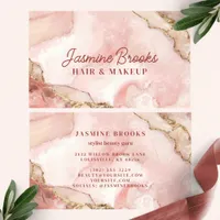 Blush Pink and Gold Watercolor Chic Business Card