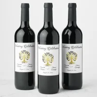 Golden Tree of Life Timeless Sophisticated Elegant Wine Label