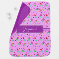Personalized Floral Girl's New Baby    Baby Blanket