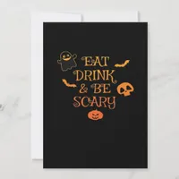 Eat Drink And Be Scary Halloween Classic Retro Sty Holiday Card