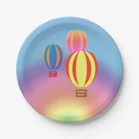 Paper Plate - Rainbow with Hot Air Balloons