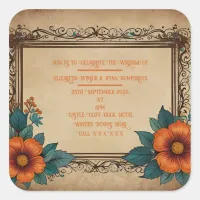 Invitation Postcard Square Sticker