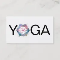 *~* Watercolor Mandala OM Aum Lotus Yoga Teacher  Business Card