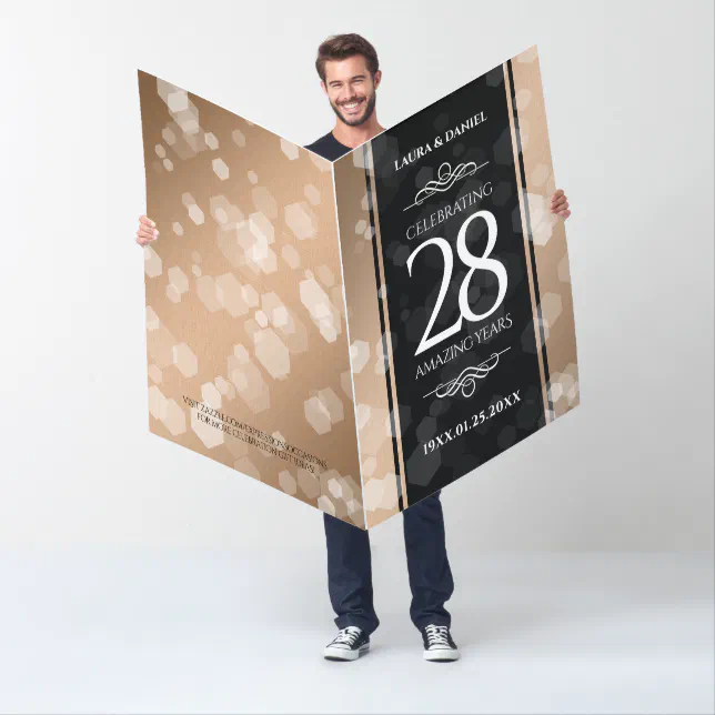 Giant 28th Linen Wedding Anniversary Celebration Card