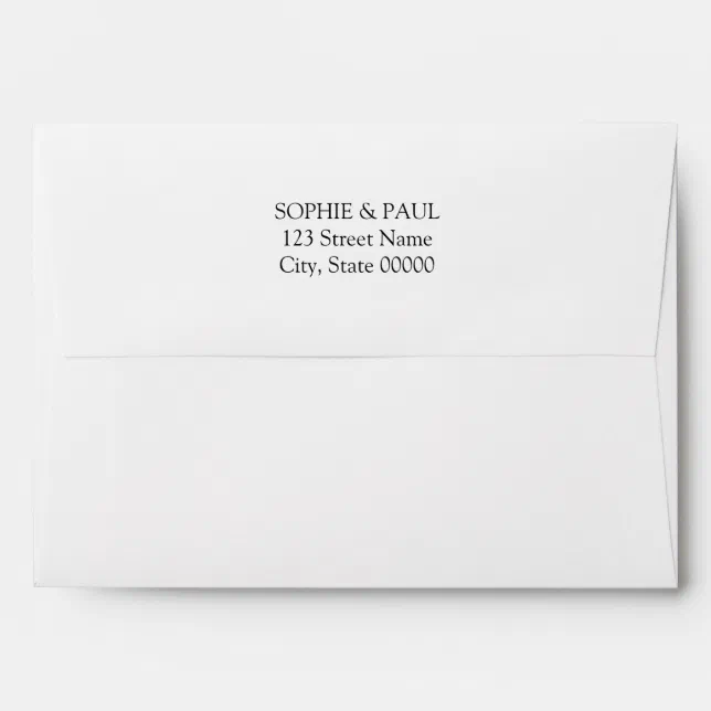 Simple Black Lined Return Address Envelope