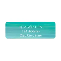 Turquoise ocean sea water address return label