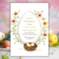 Floral Egg Easter Baby Shower Invitation