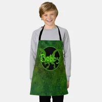 Personalized Green Dinosaur Hide Kids Print Apron