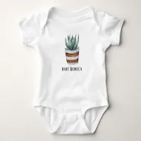 Potted Succulent Houseplant Custom Baby Bodysuit