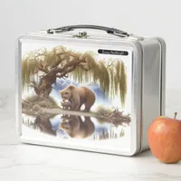 Collectible Bears by the Water, Relaxing Metal Lunch Box