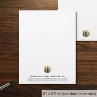 Sophisticated White Gold Seal Letterhead