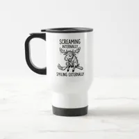 Travel Mug Funny Shaggy Moose Humor Quote Insanity