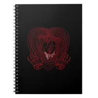 Crying Heart In Red Skeleton Hands Hearts Modern  Notebook