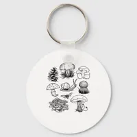 Cottagecore Aesthetic Goblincore Mushroom Snail Keychain
