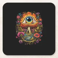 Cottagecore Aesthetic Mushroom Goblincore Simple S Square Paper Coaster