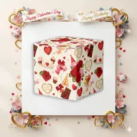 Vintage Cupid Floral Birthday Valentine Favor Boxes