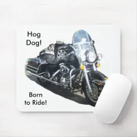 Motorcycle Hog Dog Born To Ride Russell Terrier Mouse Pad