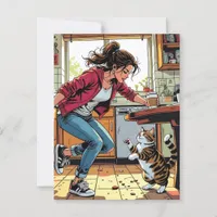 If you Need me, Call Me! | Funny Coffee and Cat Postcard