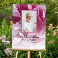 Pink Peony Flower Celebration of Life Funeral  Foam Board