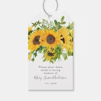 Sunflowers Seed Packet Memorial Funeral Favor Tag