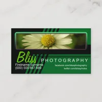 Green Black Photography w/ Photo template Business Card