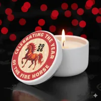Stunning Chinese Year of the Fire Horse 2026 Mini Candle Favors