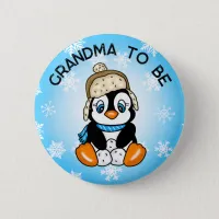 Cute Baby Penguin | Grandma To Be Baby Shower Button