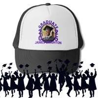Purple Themed Photo Graduate Trucker Hat