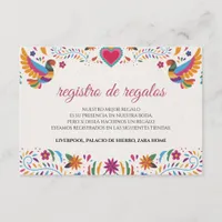 Fiesta Colorful Flowers Botanical Spanish Wedding Enclosure Card