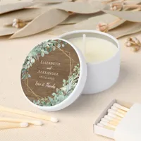 Rustic Wood Greenery Eucalyptus Wedding Mini Candle Favors