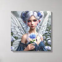 Beautiful September Fairy in Asters Canvas Print