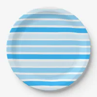 Blue Striped Paper Large Paper Plates