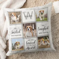 Pet Dog Memorial Keepsake Unique 5 Photo Collage Throw Pillow