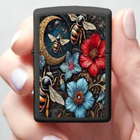 Bees and Blossoms in Vivid Detail Zippo Lighter