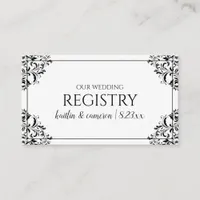 Wedding Registry Cards - Nadine - Black