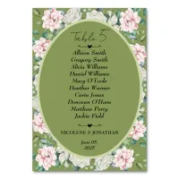 Elegant Floral Embrace Wedding Table Number